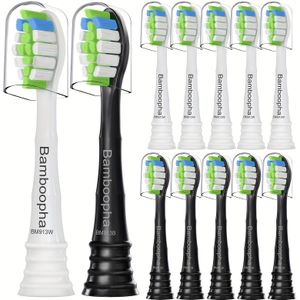 Sonicare Protective Clean 6100/5100/4100/ FlexCare HealthyWhite Opzetborstels - 3 Kleuropties (Groen, Blauw, Zwart) met Zachte Tandvleesmassage & Whitening