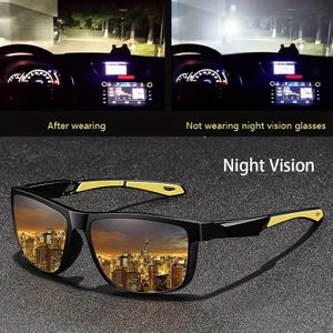 Heren & Dames Vintage Gele Nachtzicht Modebril - -Glare Dag- en Nachtrijbril met Volledige Rand, Luxe Designermerk Geschikt voor Vakanties - Gele Getinte Bril