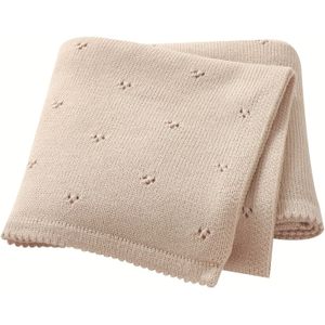 Zachte & Gezellige Baby Gebreide Deken - Lichtgroen met Ingewikkelde Kantdetails, Acryl voor Reizen & Thuis, 90X70cm, Perfect voor Jongeren voor Halloween en Kerstmis