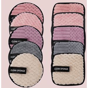 MAANGE 10-Pack Make-up Verwijderende 5 Ronde Gezicht + 5 Vierkante Gezicht , Gemakkelijk Schoon te Maken, Geschikt voor Gezicht, Herbruikbaar, Make-up Verwijderende en Reinigingsgereedschap