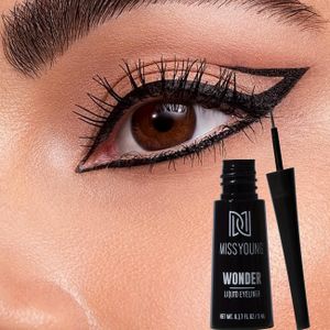 Langdurige Waterproof Vloeibare Eyeliner - Zwart, Natuurlijke Afwerking, Beginnersvriendelijke Oogpotlood voor Dramatische & Alledaagse Looks | Soepele Applicatie