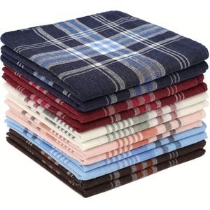 12-Pack Heren Zakdoekjes, Gestreepte Zachte Pochezakdoeken, Klassiek Design, Ideaal voor Cadeaus, Bruiloften, Jubilea, Vaderdag, Thanksgiving, Kleuren