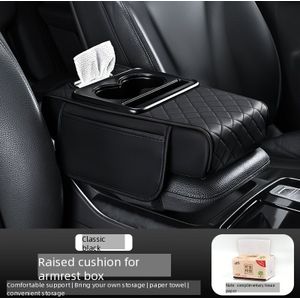 4-in-1 Car Armrest Box Multifunctional Central Elbow Heightening Pad Universal Type Car Interior Tissue Box