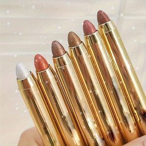 SHAQINUO 6-kleuren oogschaduwpenset - Glanzende multi-kleuren oogschaduw, natuurlijke en stralende afwerking, waterdicht en zweetbestendig, dubbelzijdig voor oogschaduw en eyeliner