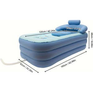 Inflatable Bath Tub Adult Folding Portable Spa Inflatable Bathtub 160cm Pvc