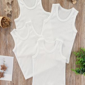 Set van 4 Jongens' Basis Onderhemden voor Winterlaagjes, Perfect om Onder de Andere Kleding te