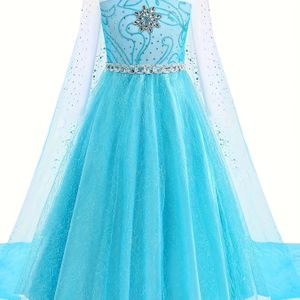 lichtgroene Kerstjurk voor Meisjes met Lange Mouwen Prinsessenjurk