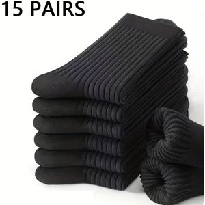 5/10/15 stuks Heren Sokken met Strepen tot Halverwege de Kuit | Zwarte Zachte Herensokken met /Aadbaar Mesh Ontwerp, Set van 3 Stuks Beschikbaar