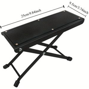 Verstelbare Antislip Voetsteun voor Pedicures - 6 Hoogteinstellingen, Stevige Manicure- en Pedicurekruk met Zwart Getextureerd Oppervlak & Verstelbare Poten voor Thuis Spa Behandelingen