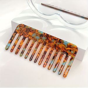 1pc Wide-tooth Detangling Hair Comb, Portabel, Reisvriendelijk, Verschillende Kleuren, met Kunststof Borstels en ABS Kunststof Handvat, voor Normaal Haar