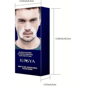 10 Paar Heren Gel Nasolabiale Plooien Maskerpleisters, Verstevigende en Hydraterende Lift Stickers in Licht Beige, Ideaal voor Onderweg