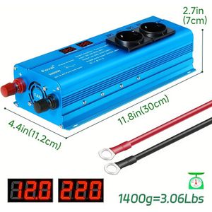 Lvyuan Inverter Pure Sine Inverter 1500w/3500w/7000w 12v To Ac 230v/240v Converter, Dual Ac Outlets And Usb, Suitable For Rv Truck