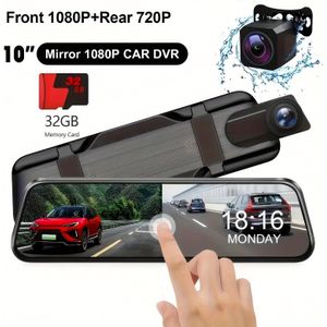 1080P Dashcam voor & 720P Dashcam achter met Touchscreen, Magnetische Bevestiging, 400mAh Polymeer Lithium Batterij, 24H Parkeermonitor, 27.5fps Soepele Opname, Auto Plug Voeding