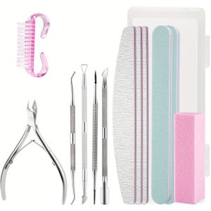Professionele Nagelkunst Kit met 12+ Gereedschappen - Manicure & Pedicureset voor Thuis/Salon, Gel Polish, Nagelknippers, Vijlen, Borstels - Complete DIY Nageldesignset voor Beginners &