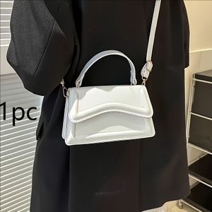 1pc Women's Chic Mini Shoulder Bag - Solid Color Flip Square Crossbody With Leather Closure & Lining, 8 Color Options, 1-4pcs, Crossbody Bag