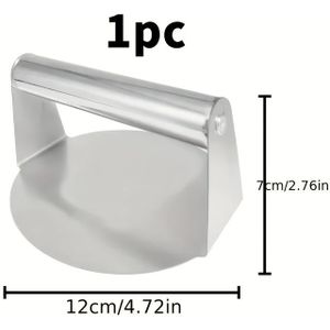 TEMU 1 stuk/2 stuks Hamburgerpers, Roestvrij Stalen Vleespers, 4.72 inch Ronde Steakpers, Barbecue Accessoires voor het Maken van en Runderburgers, Anti-aanbak Keukenhulpmiddelen