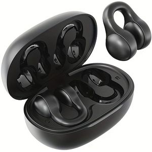 Echte draadloze sportkoptelefoon met clip-on, gaming-oorbellen, TWS HIFI Bass ACC Stereo HD-, voor en for iphone, muziek-oorbellen, slimme hoofdtelefoon