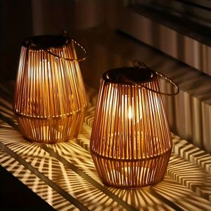 1pc/2pcs Solar Lanterns Outdoor Solar Lights For Outside Hanging, Solarwoven Lantern Solar Lights Decoration For Garden, Yard Patio, Porch, Trees, Lawn, Pathway Suitable For Hanging Or Standing
