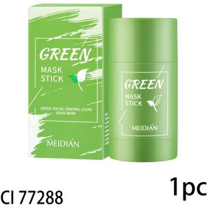 Groene Thee Vaste Gezichtsstift - Diepe Reiniging, Poriënverwijdering en Voedend Stralende Lichtbeige - Handzaam, Reisvriendelijk, Gemakkelijk te Gebruiken