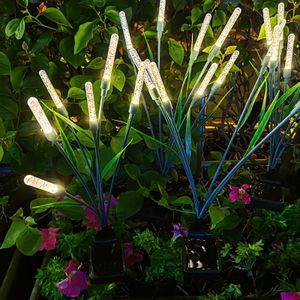 2pcs Hotu Solar Garden Lights - Led Outdoor Fairy Lights, Colorful Swaying Reed Design For Patio, Yard & Pathway Decoration, Solar-powered With , Garden Solar Lights