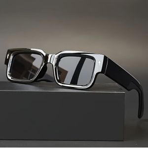 Vintage vierkante brillen voor heren met dikke rand - Retrostijl, zwart en grijs, ideaal voor casual en feestkleding, casual accessoires | Vintage vierkante brillen | Decoratieve lenzen