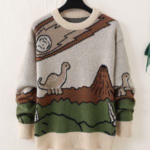 Heren Trui met Ronde Hals en Lange Mouwen en Dierenpatroon | Casual Stijl, Medium Stretch Stof, Losse Pasvorm voor Herfst/Winter