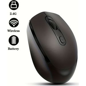 Driftloze Muis, Ultradunne 2.4G+Bt Draagbare Kantoor Muis, Ergonomische Optische Muis met USB Ontvanger, Geschikt voor Laptops en PC's, Instelbare Niveaus voor Computers en MacBook