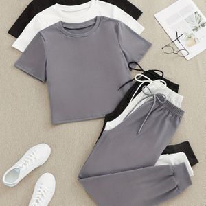 Dames Casual Fluweel Zwart/Wit/Grijs Hoodie Pyjama Top met Bretels & Vrijetijdsbroek Threepiece Set