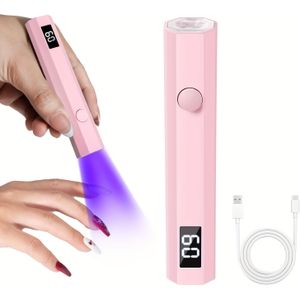 Mini Handheld UV Nagellamp, Gel Nagel UV Lamp met LED Display Kleine Draagbare Licht Ontspanningslamp Nagel Baklamp Nagel Handheld Licht Ontspanningslamp