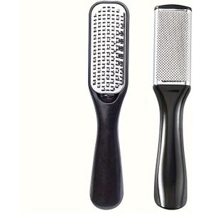 2-delige Voetvijl Eeltverwijderaar, Professioneel Roestvrijstalen Pedicure Gereedschap voor Natte en Droge Voeten