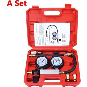 Compressietester Set voor Motoren met Dubbele Drukmeters - Lektestapparaat voor Auto's, Motorfietsen en Vrachtwagens