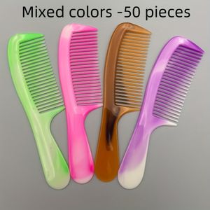 50/100 Pack Gevarieerde Kleuren Kleine Kammen voor Haar, Draagbare Rechte Haar Styling Kammen voor Vrouwen, ABS Kunststof Handvat, Kunststof Borstels, Ideaal voor Thuisgebruik en Cadeaus