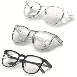 3 stuks transparante brillen, gekleurde brillen, ontworpen voor dagelijks gebruik door mannen en vrouwen, modieuze brillen