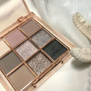 Ryu-Kou 9-Kleuren Oogschaduwpalet Nr. 3 met Highlighter en Contouring Matte Aardbruine Cement Smoky Student