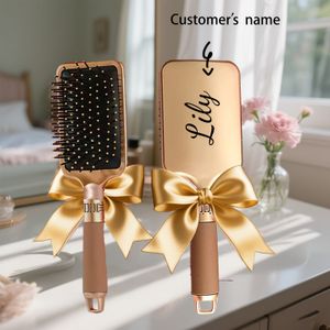 Gepersonaliseerde Luchtkussenkam/Luchtzak Kam/Hoofdmassagekam/Aanpasbaar met LOGO/Cadeau voor Medewerkers/Gedenkcadeau/Graveerbare Kam/Elegante Gouden Luchtkussenkam