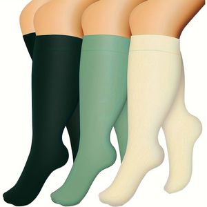 3 paar compressiesokken in grote maten in kleuren - nylon, elastisch, polyestermengsel, gebreid, alleen handwas, gewicht van de stof 88,2 g/m²