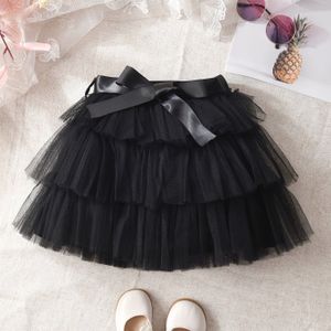 Zomerse Gelaagde Tule Taartjurk voor Meisjes met Strikriem en Balletrok voor Feesten, Optredens en Buitenactiviteiten