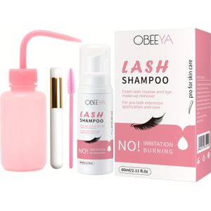 Wimperschoner, Schuimshampoo & Spoelfles & Borstels Ooglidreiniger Voor Make-upverwijderaar, Vrij Van Parabenen En Sulfaten Voor Gebruik In De Salon En Thuis