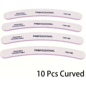 Set vijlen voor nagels, 100/180 grit, grijs, geurloos, voor nagelsalons of persoonlijk gebruik, voetverzorging en nagelkunst.