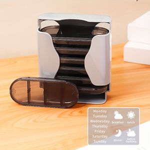 7-Daagse Pill Organizer met -scheidingswand, 4-vlakke Medicijnenbox met Capaciteit - VANYARLIFE