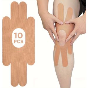 10 stuks Knieondersteunende Sporttape | Voorgesneden Tape | Spierstabiliteitsband voor Hardlopen, Basketbal en Training