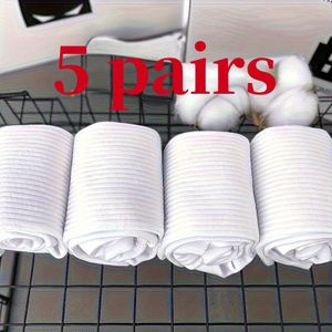 5 paar hoogwaardige herensportkousen, middelhoge kousen voor lente, zomer en herfst. Comfortabele sportwitte kousen, eenvoudige casual zakelijke kousen voor heren