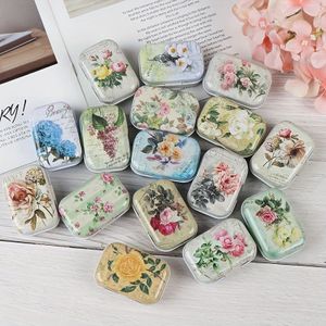 10 stuks Vintage Bloemmotief Mini Metalen Opslagdozen, Decoratieve Kleine Maat Sieraden- en Pillendozen, Geen Veren, Geen Elektriciteit, met Geschenkverpakking voor Bruilofts- en Gastgeschenken