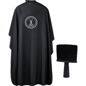 2 stuks - Schaarpatroon Haarstyling Cape en een kleine borstel, Anti-Statisch en Haar Knippen Shawl, Haarstyling Winkel Stomen en Kleuren Olie Schaar Cape, Thuis Haarstyling Schort