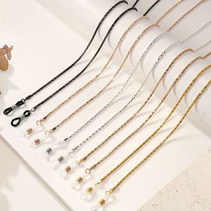 4 stuks Metalen Brillenketting met Hol Ontwerp, Anti-Slip en Anti-Val Band voor Mondkapjes, Set van 4 Kleuren