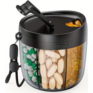 Draagbare Pillenorganizer, 7-Vakjes Opbergdoos, -Mix Ontwerp, Brede Opening voor Gemakkelijke Toegang, Halloween/Kerstdecoraties, Herfst Woondecoratie, Kerstcadeau, Feestdagen Cadeauopties