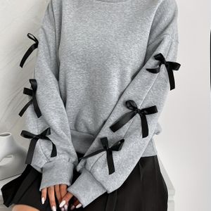 Youduomi Dames Elegante Trui met Details - Comfortabele Ronde Hals Pullover, Wasbaar in de Machine, Herfst Winter Casual Kleding, Kleur Mode Top, Schattige Sweaters, Niet-Doorzichtig Materiaal