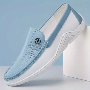 Heren Kleurblok Slip On Loaferschoenen, Comfortabele Antislip Casual Rubberen Duurzame Wandelschoenen Voor Heren Buitenactiviteiten