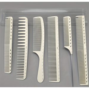 6-delige set kappersgereedschap, kammen, haarstyling tools voor mannen en vrouwen, professionele salon- en thuisstudio set