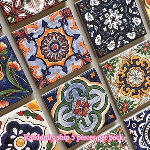 A Pack Of 5 Hand-painted Glass Decorative Pieces In A Vintage , Suitable For Diy Projects, Home Decor, Artistic , And More Decorative Materials.